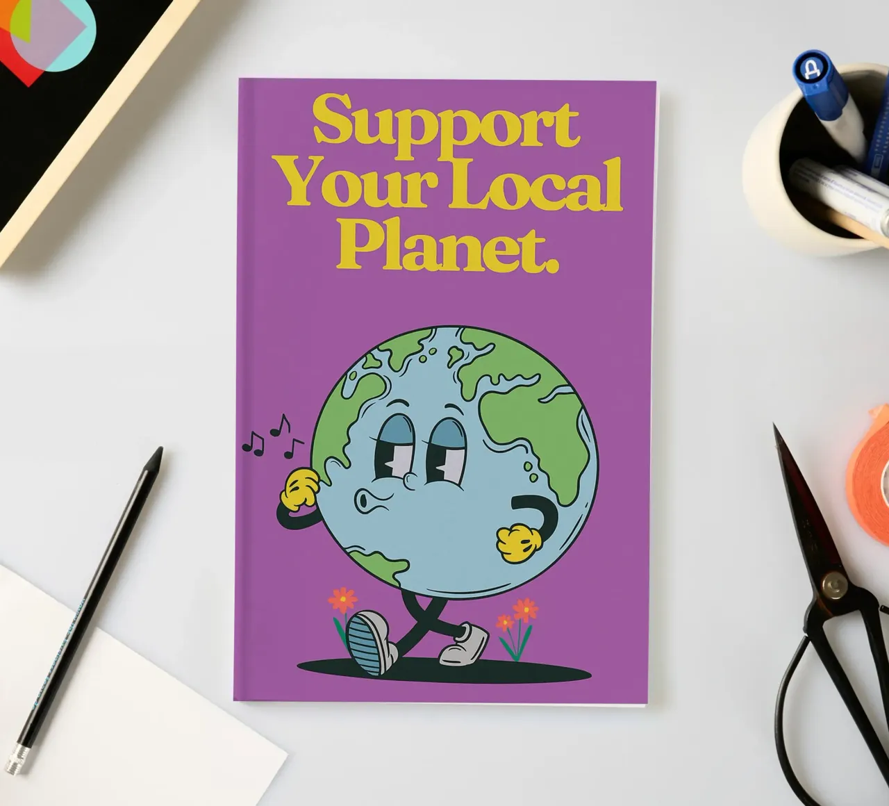 Steun je lokale planeet notitieboek van oneone