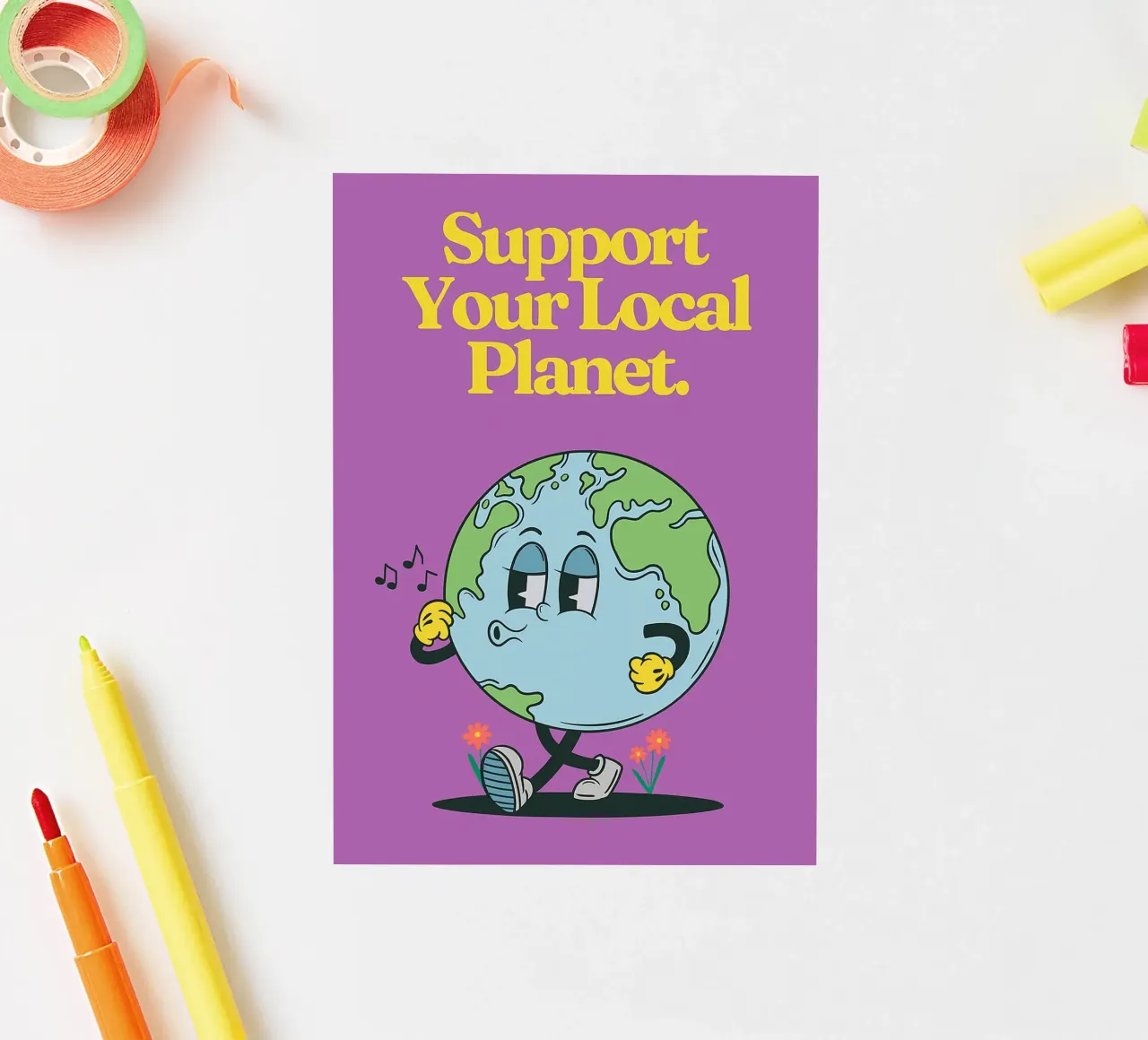 Support your local planet sticker by oneone