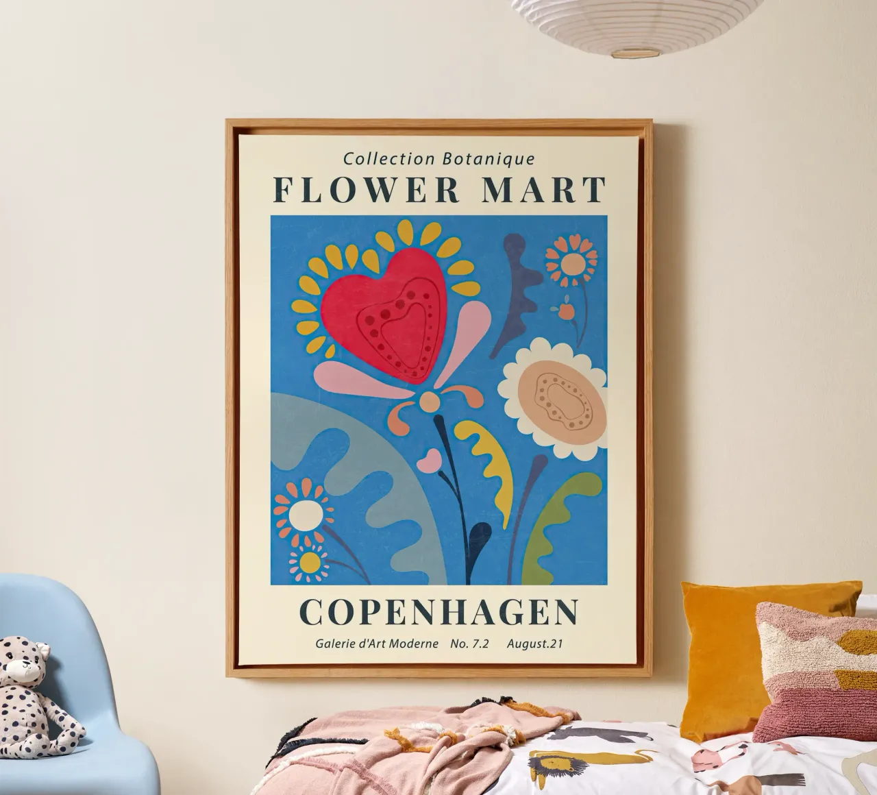 Mercato dei fiori di Copenaghen tela con Cornice a cassetta da TekleDawit