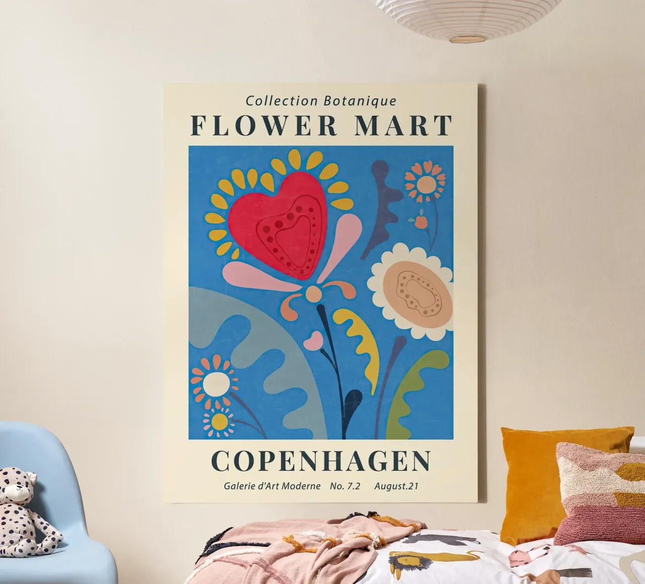Mercato dei fiori di Copenaghen tela con Cornice a cassetta da TekleDawit