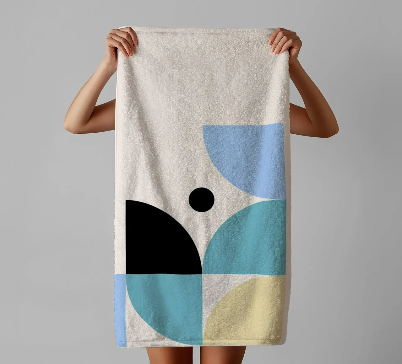 Geometric Soft Shapes – Modern Pastel Print towel by Studio Vibe