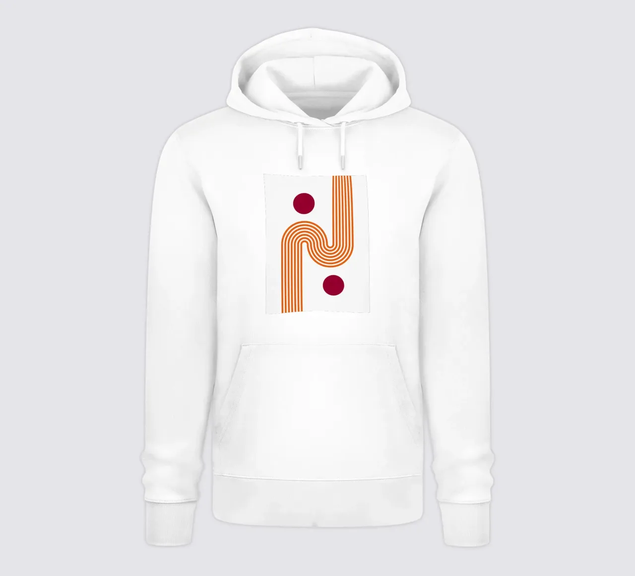 Retro Line Art - Stampa arancione e bordeaux felpa con cappuccio da Studio Vibe