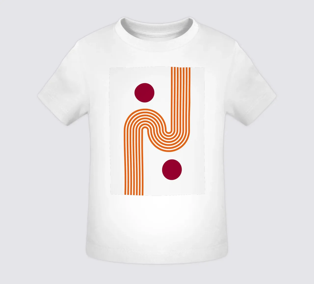 Retro Line Art - Stampa arancione e bordeaux maglietta neonato da Studio Vibe