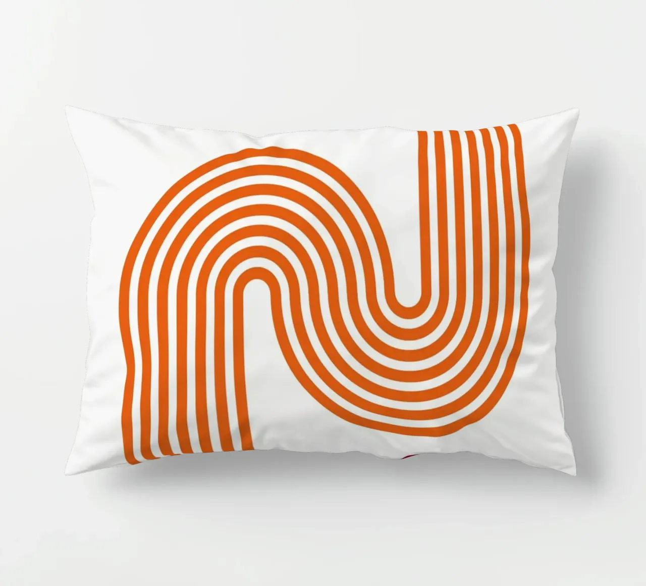 Retro Line Art - Stampa arancione e bordeaux cuscino da Studio Vibe