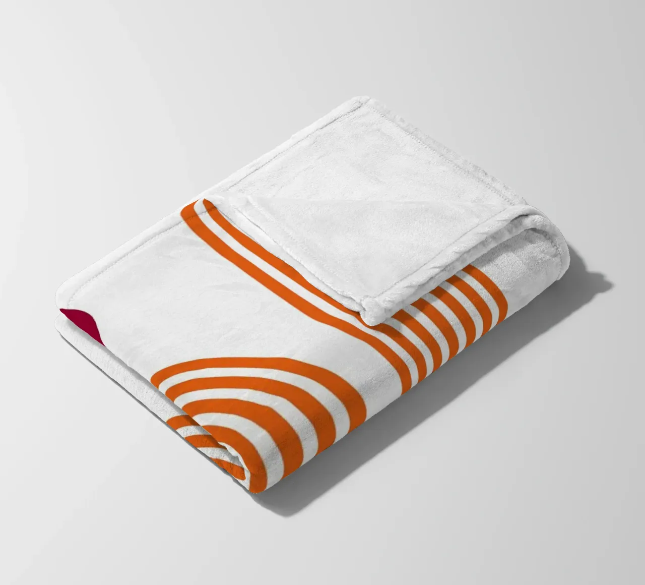 Retro Line Art - Stampa arancione e bordeaux coperta in pile da Studio Vibe