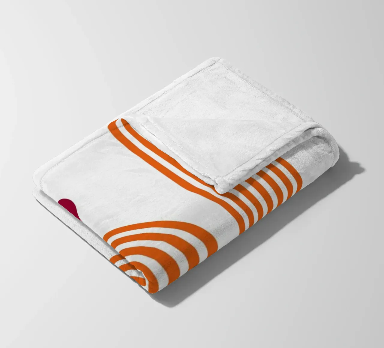 Retro Line Art - Stampa arancione e bordeaux coperta in pile da Studio Vibe