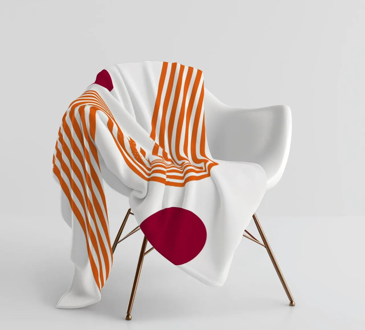 Retro Line Art - Stampa arancione e bordeaux coperta in pile da Studio Vibe