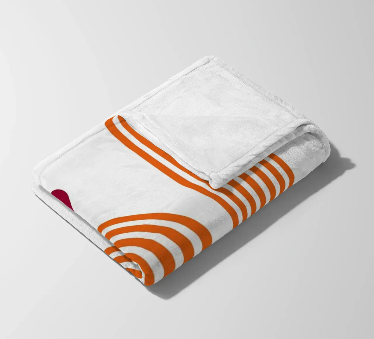 Retro Line Art - Stampa arancione e bordeaux coperta in pile da Studio Vibe