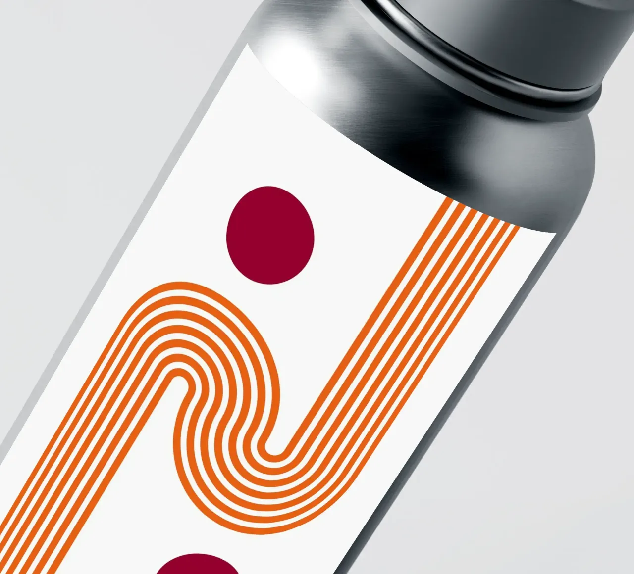 Retro Line Art - Impresión en naranja y burdeos pegatina de Studio Vibe