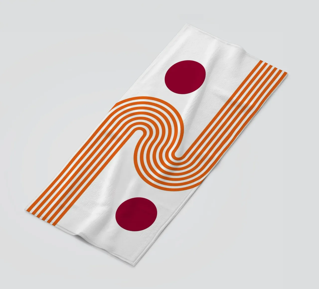 Retro Line Art - Stampa arancione e bordeaux telo mare da Studio Vibe