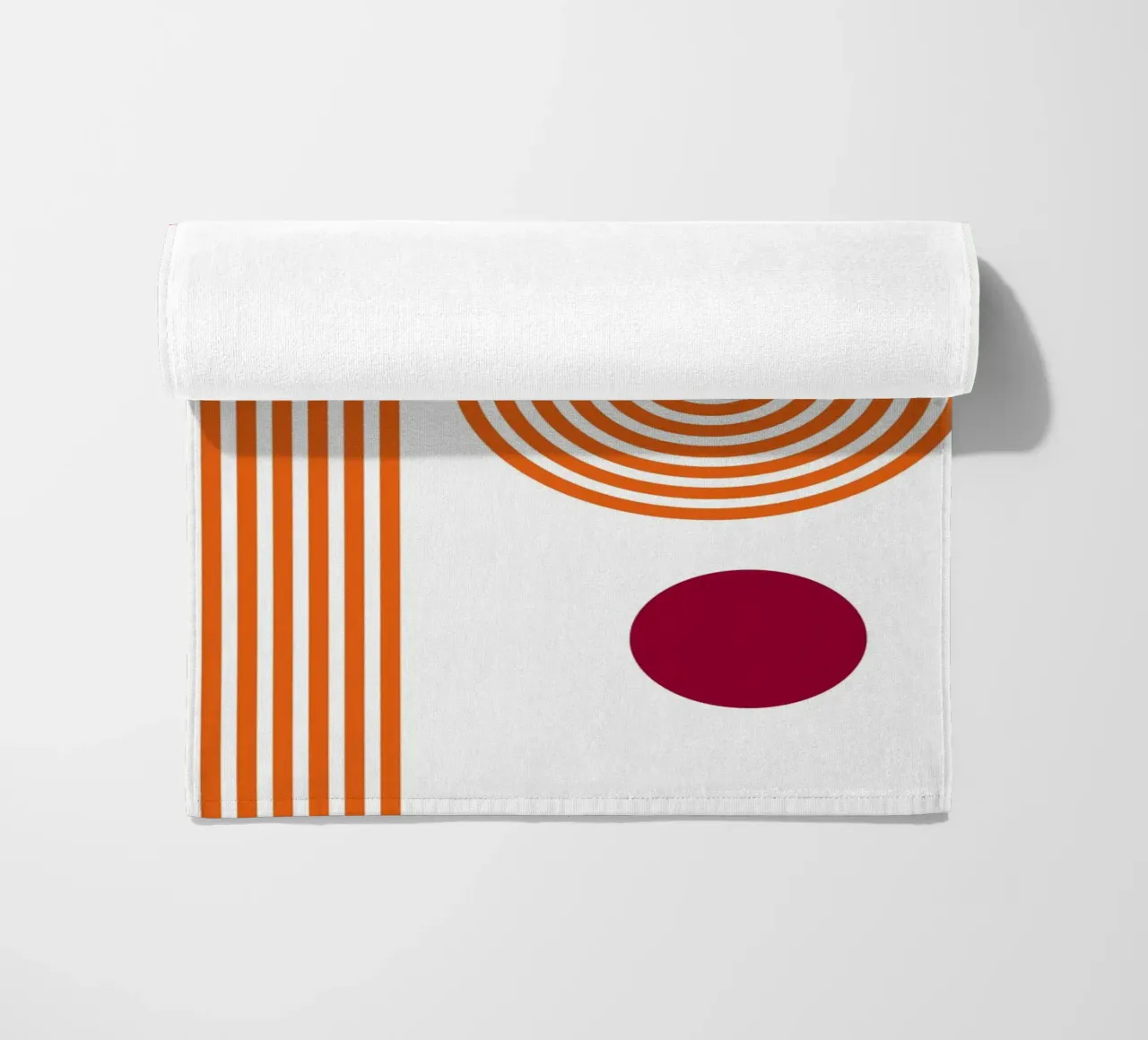 Retro Line Art - Stampa arancione e bordeaux telo mare da Studio Vibe
