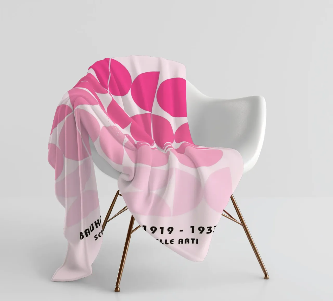 Pink Bauhaus grid - geometry & design art fleece blanket by Studio Vibe