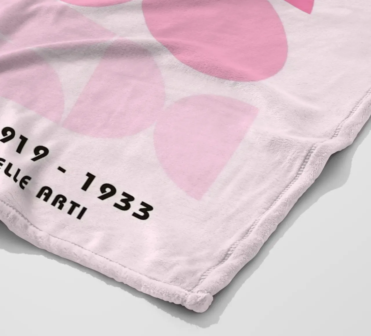 Pink Bauhaus grid - geometry & design art fleece blanket by Studio Vibe