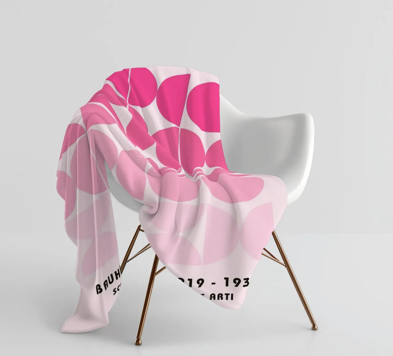 Pink Bauhaus grid - geometry & design art fleece blanket by Studio Vibe