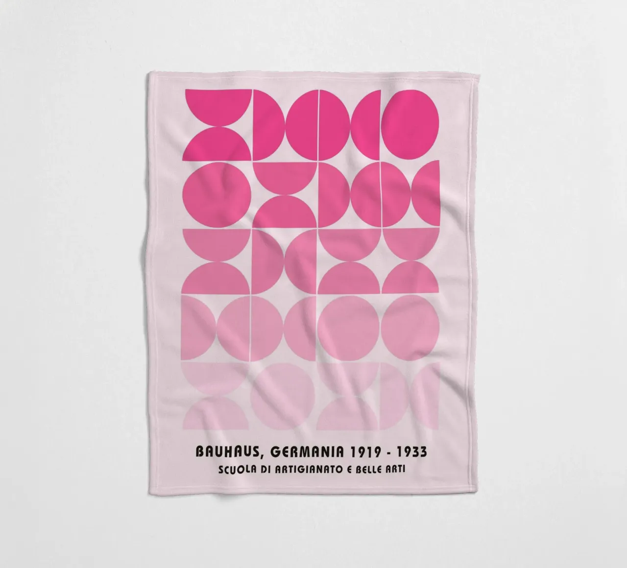 Pink Bauhaus grid - geometry & design art fleece blanket by Studio Vibe