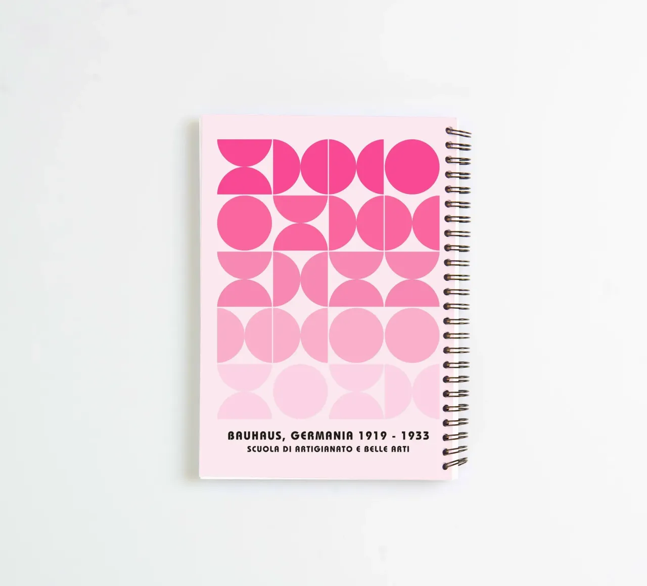 Pink Bauhaus grid - geometry & design art spiral notebook by Studio Vibe