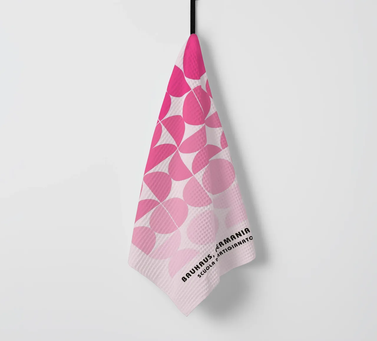 Pink Bauhaus grid - geometry & design art tea towel by Studio Vibe