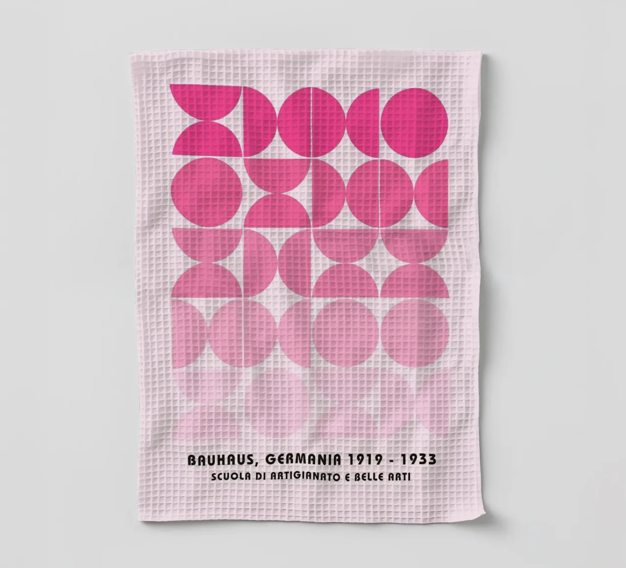 Pink Bauhaus grid - geometry & design art tea towel by Studio Vibe