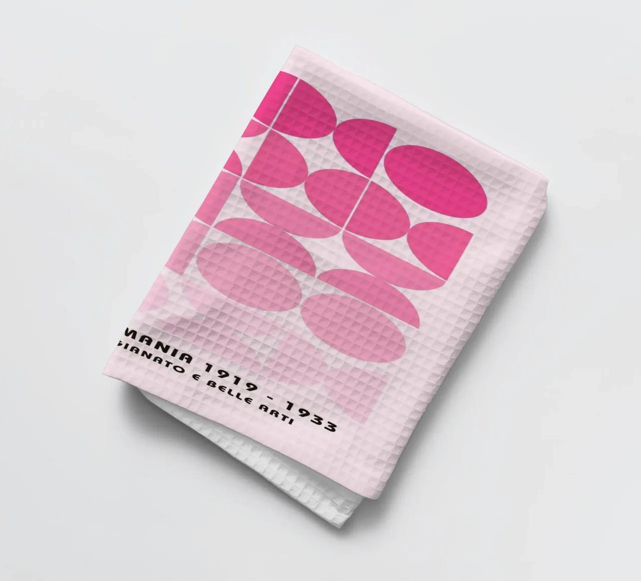 Pink Bauhaus grid - geometry & design art tea towel by Studio Vibe