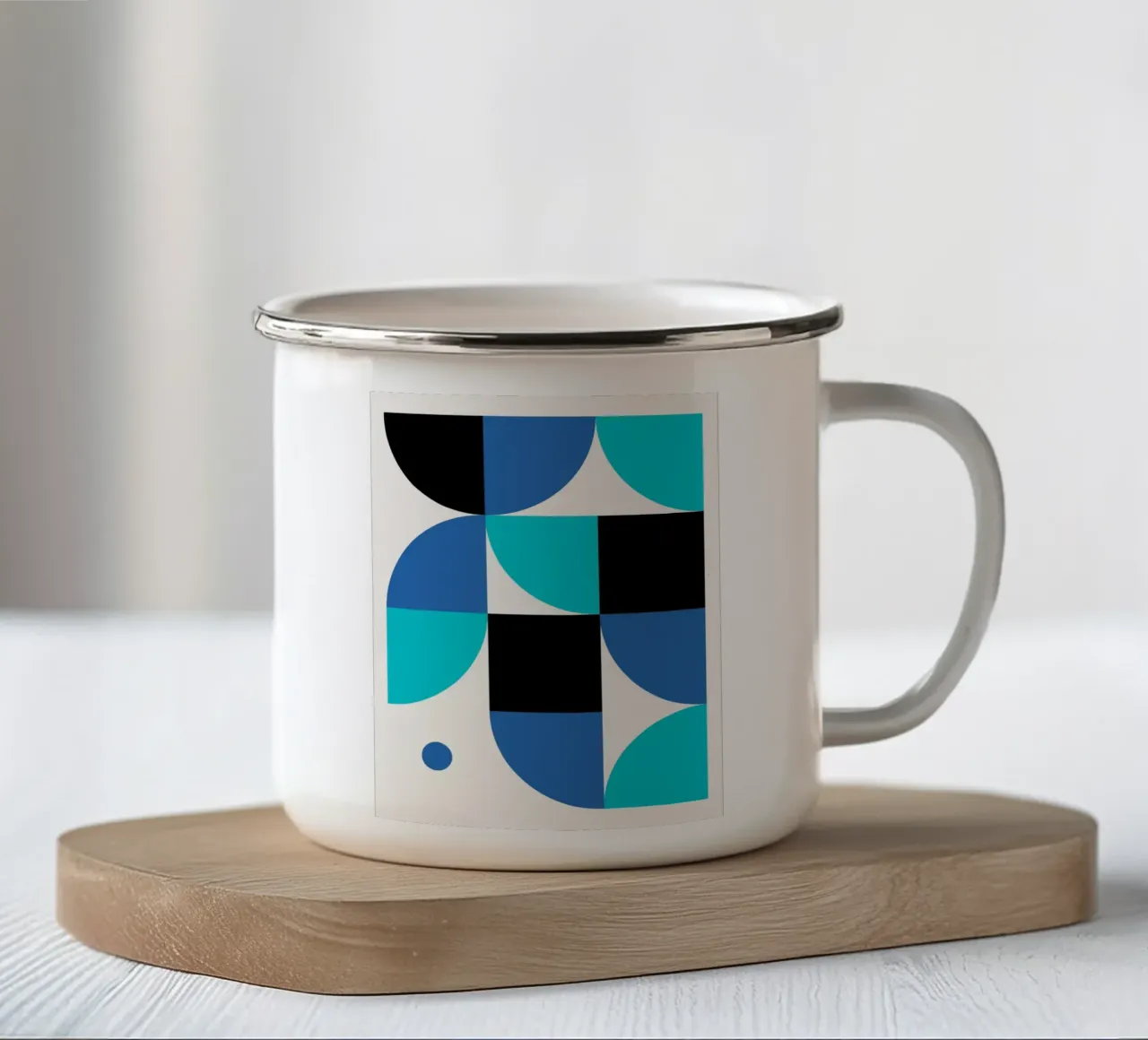 Forme geometriche blu - Poster astratto moderno tazza in smalto da Studio Vibe
