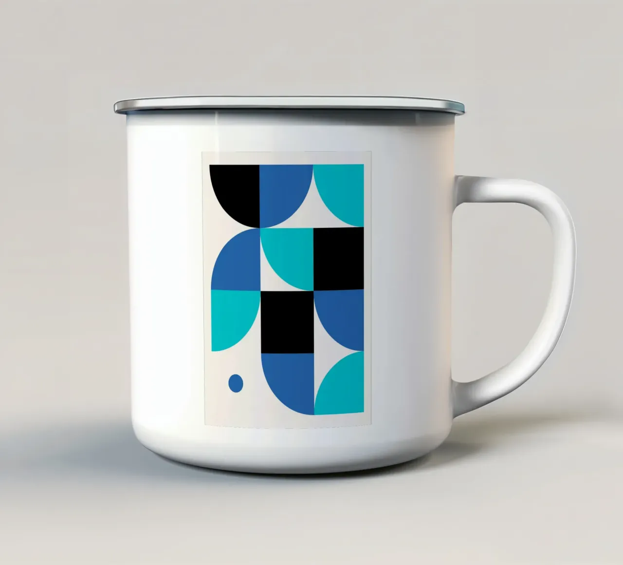 Forme geometriche blu - Poster astratto moderno tazza in smalto da Studio Vibe