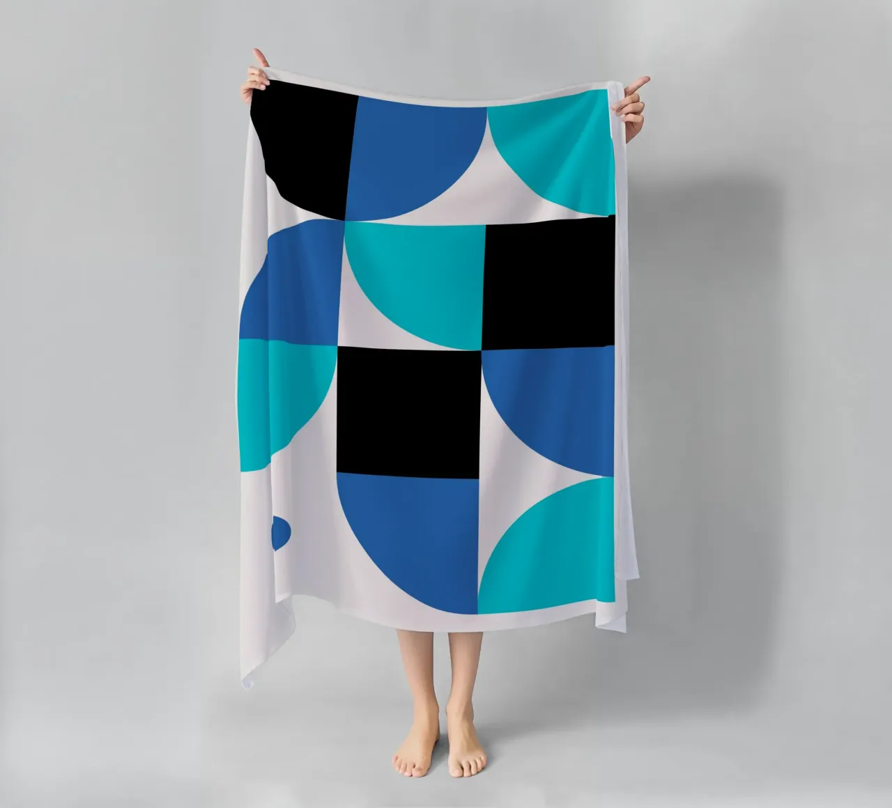 Forme geometriche blu - Poster astratto moderno telo mare da Studio Vibe