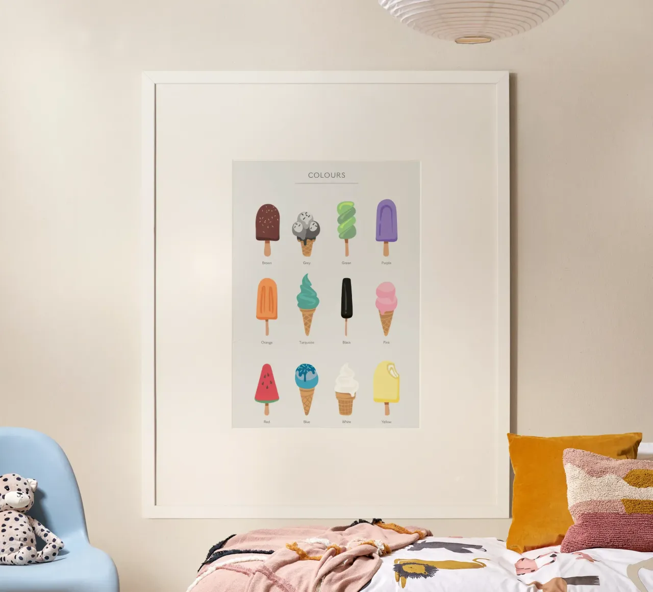 Ice Cream Colours poster with plastic frame by Knowladge star