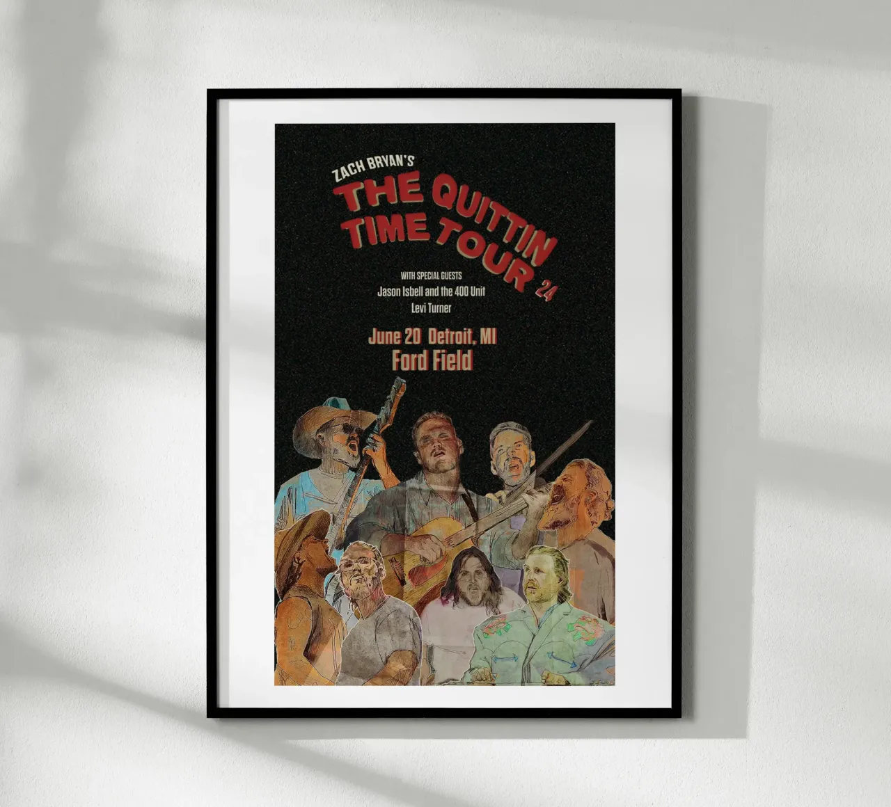 The Quittin Time Tour Zach Bryan poster de guesmatarko