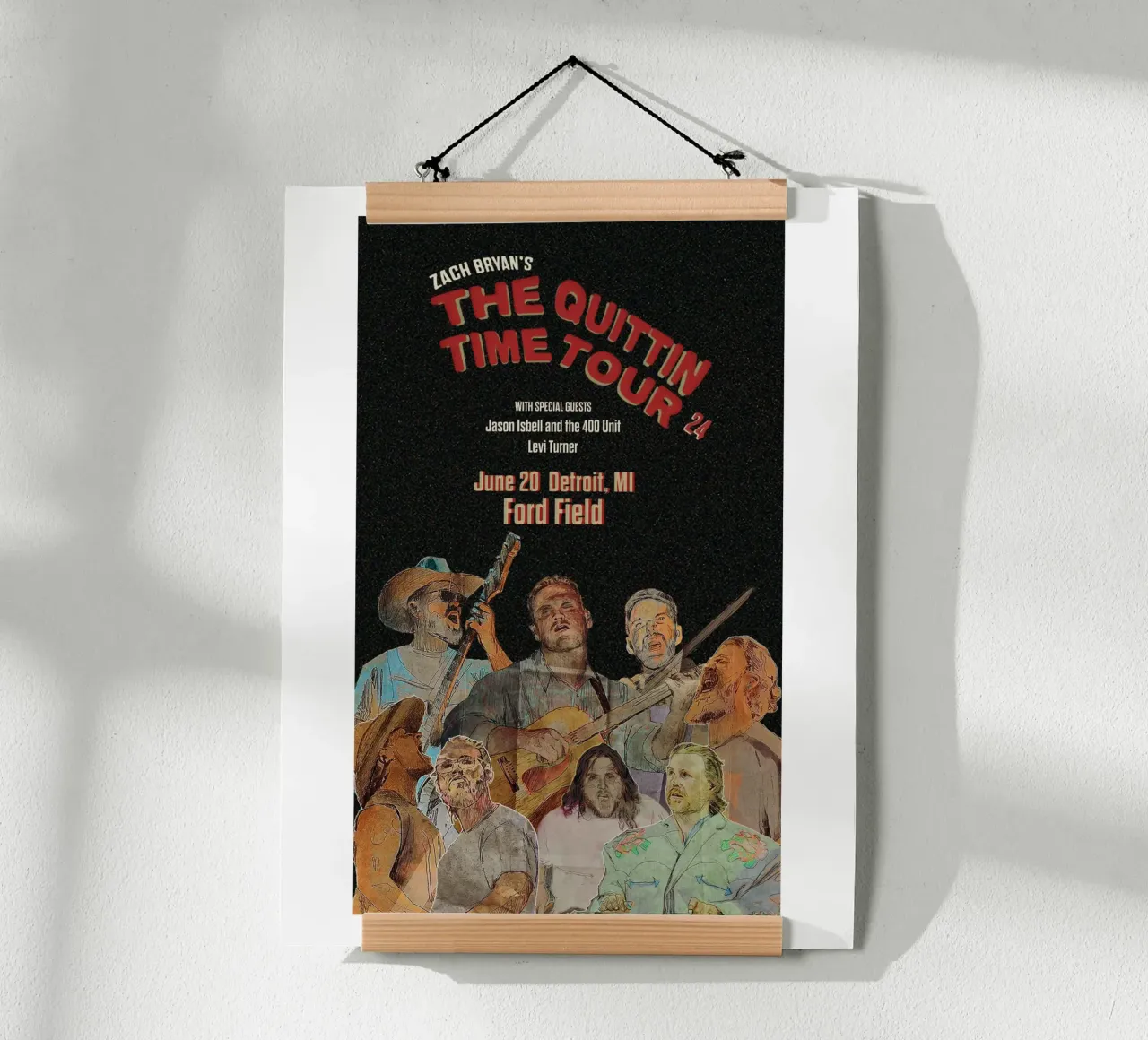 The Quittin Time Tour Zach Bryan poster de guesmatarko