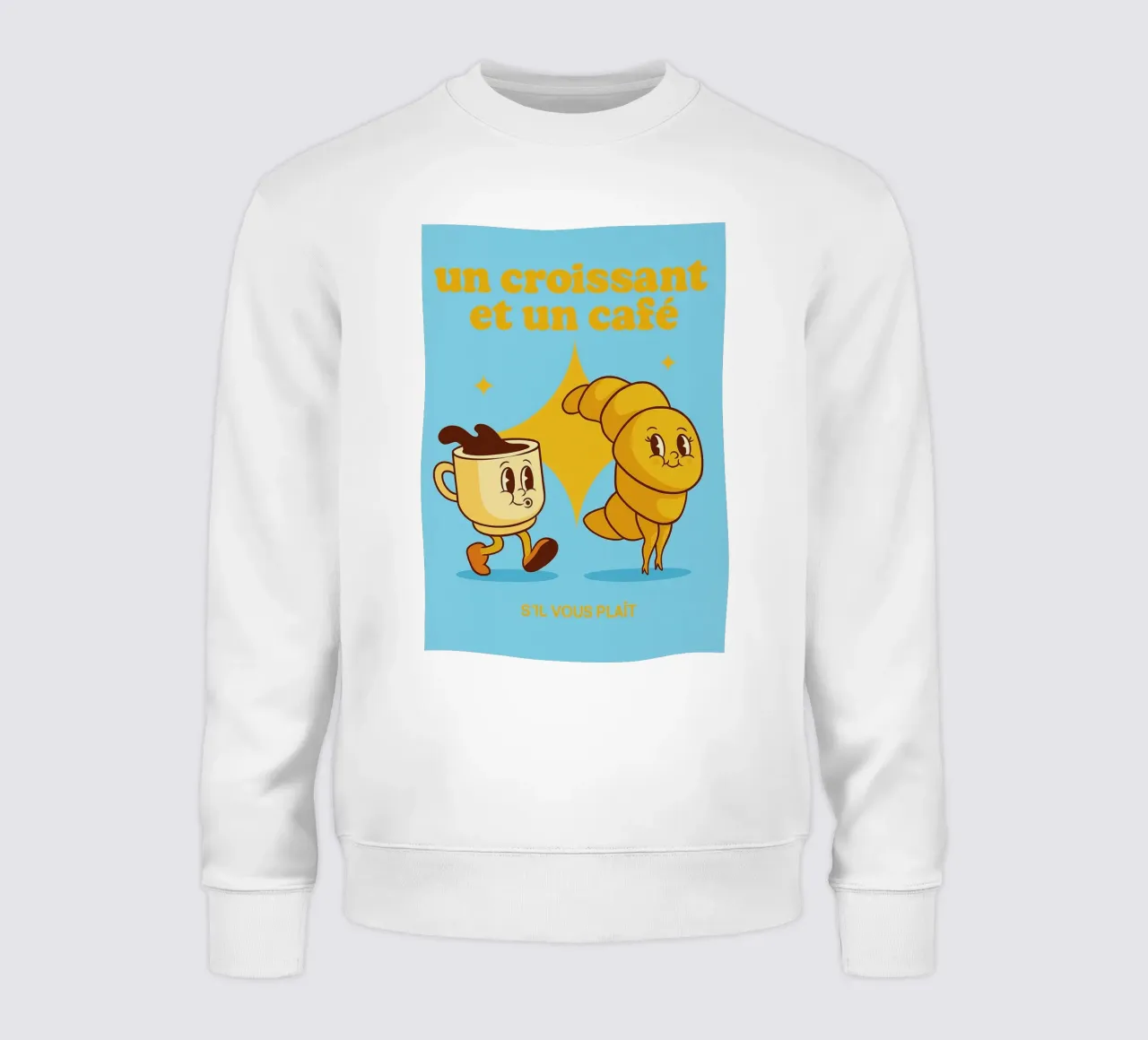 un croissant e un caffè felpa da oneone