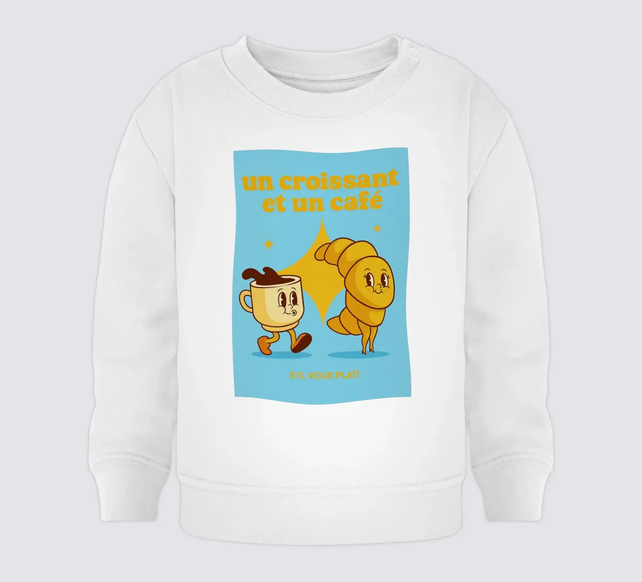 un croissant e un caffè felpa neonato da oneone