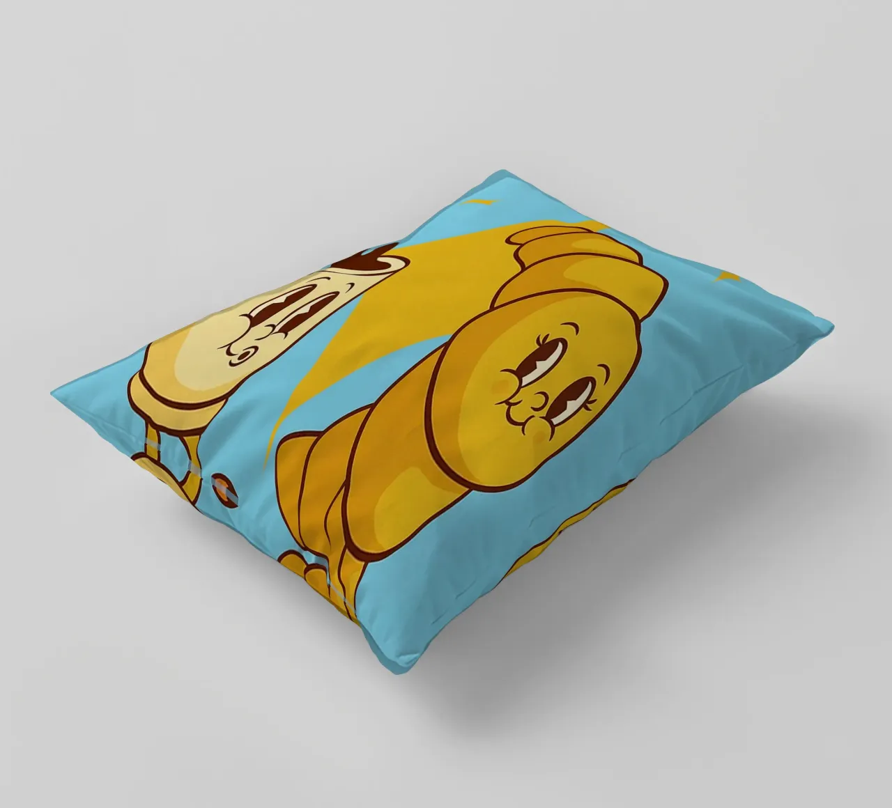 un croissant e un caffè cuscino da oneone
