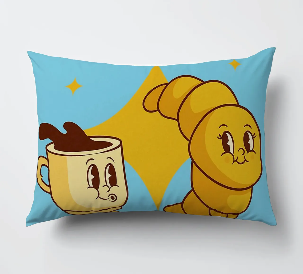 un croissant e un caffè cuscino da oneone