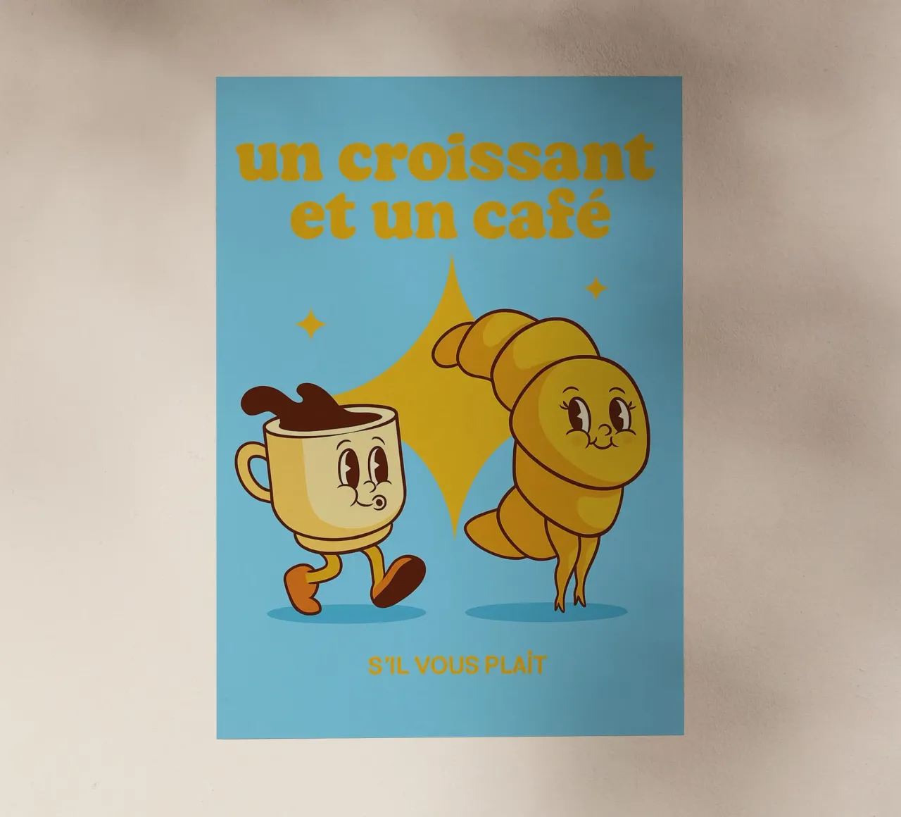 un croissant e un caffè pellicola backlit da oneone