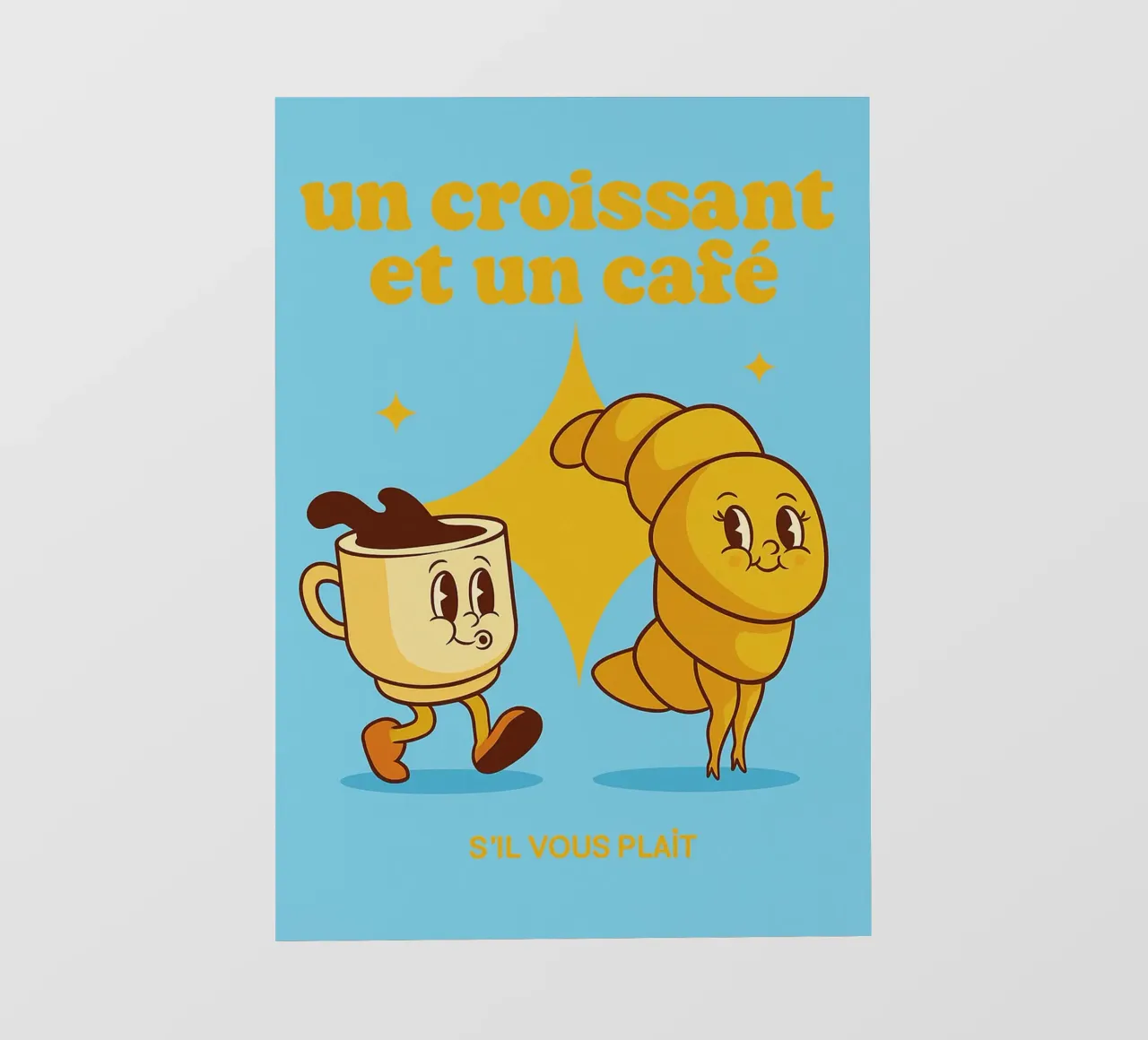 un croissant e un caffè pellicola backlit da oneone