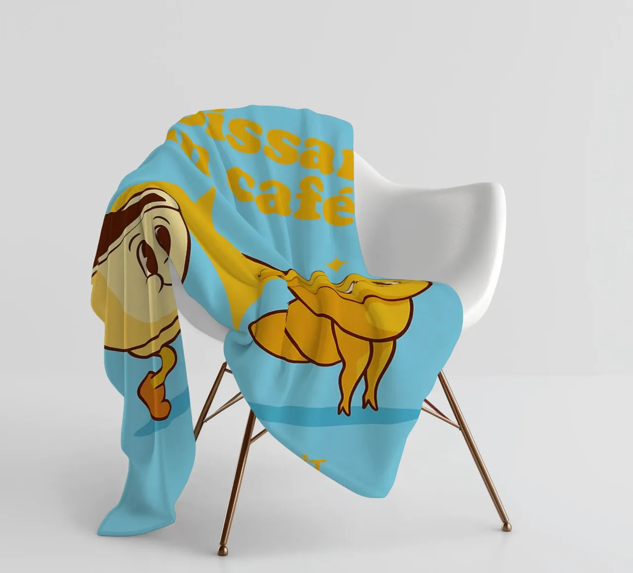 un croissant e un caffè coperta in pile da oneone