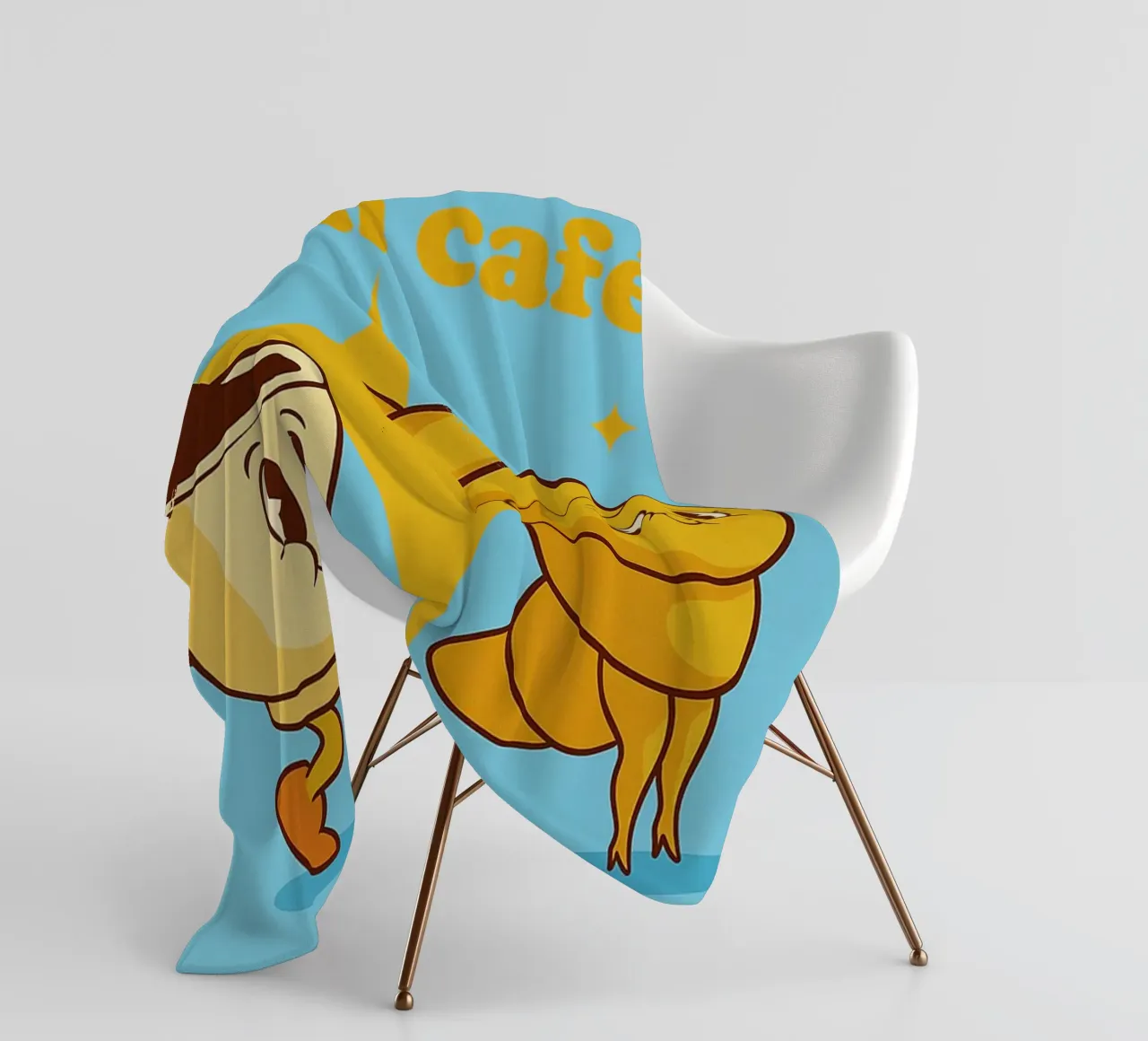 un croissant e un caffè coperta in pile da oneone