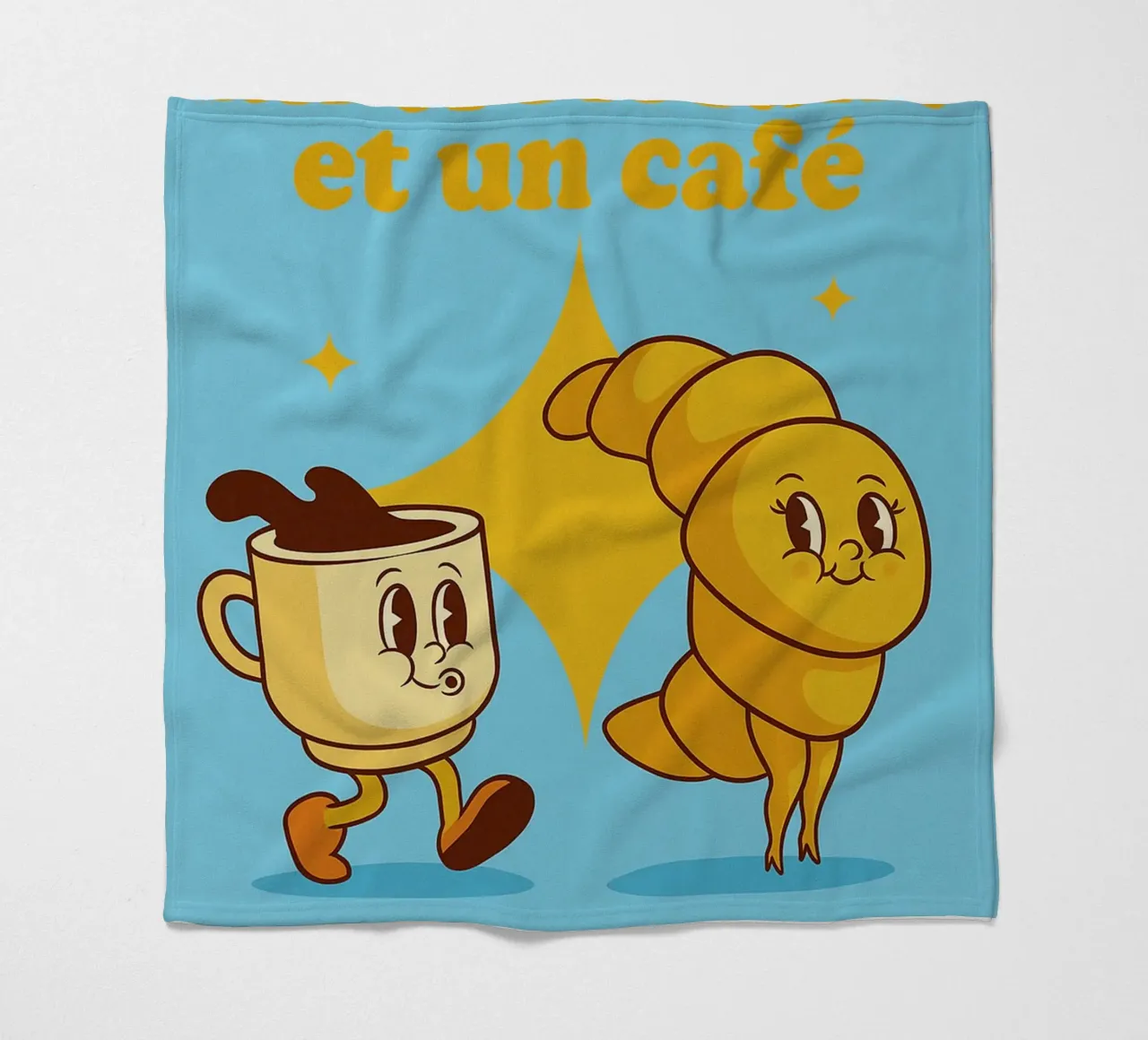 un croissant e un caffè coperta in pile da oneone