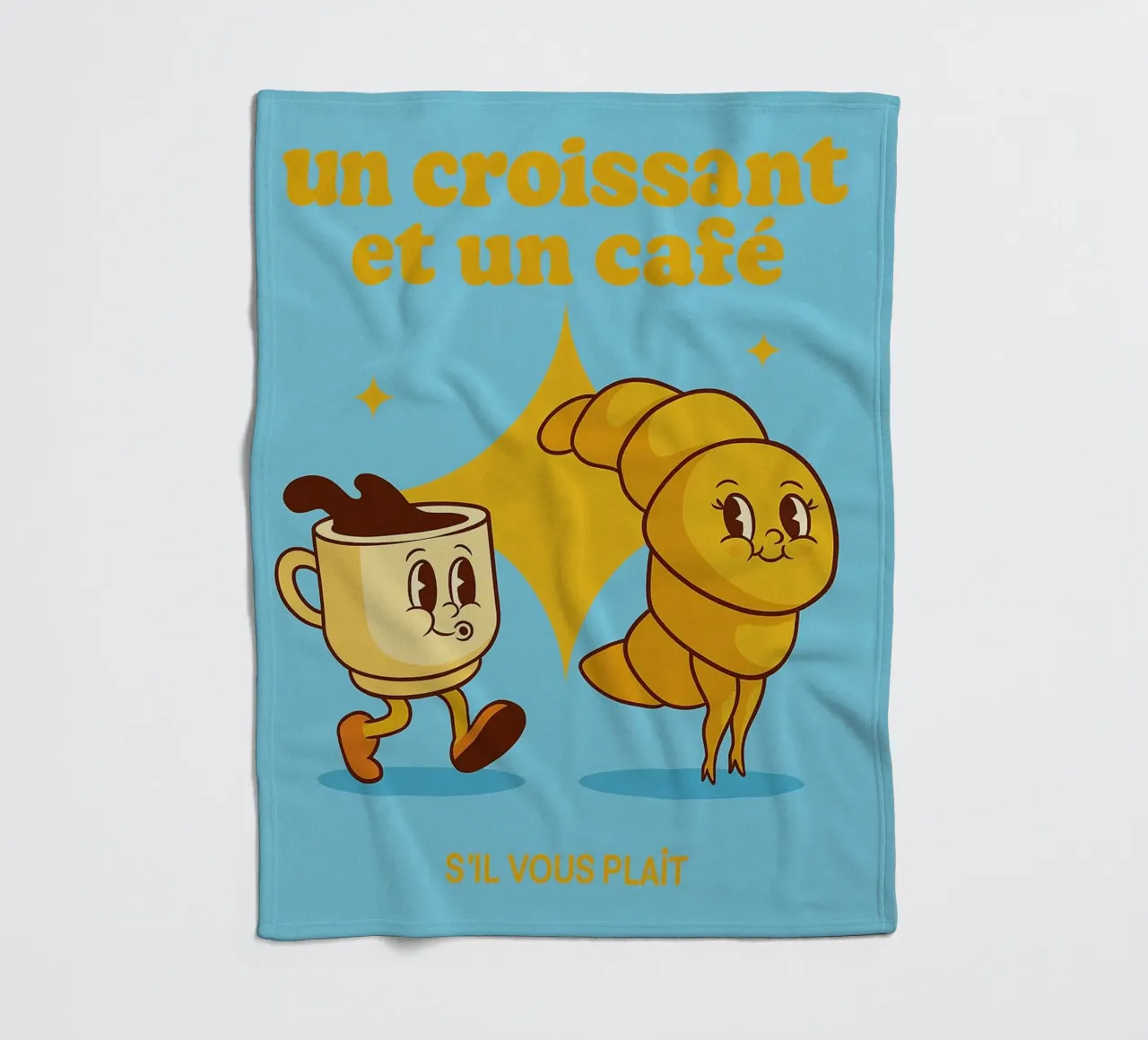 un croissant e un caffè coperta in pile da oneone