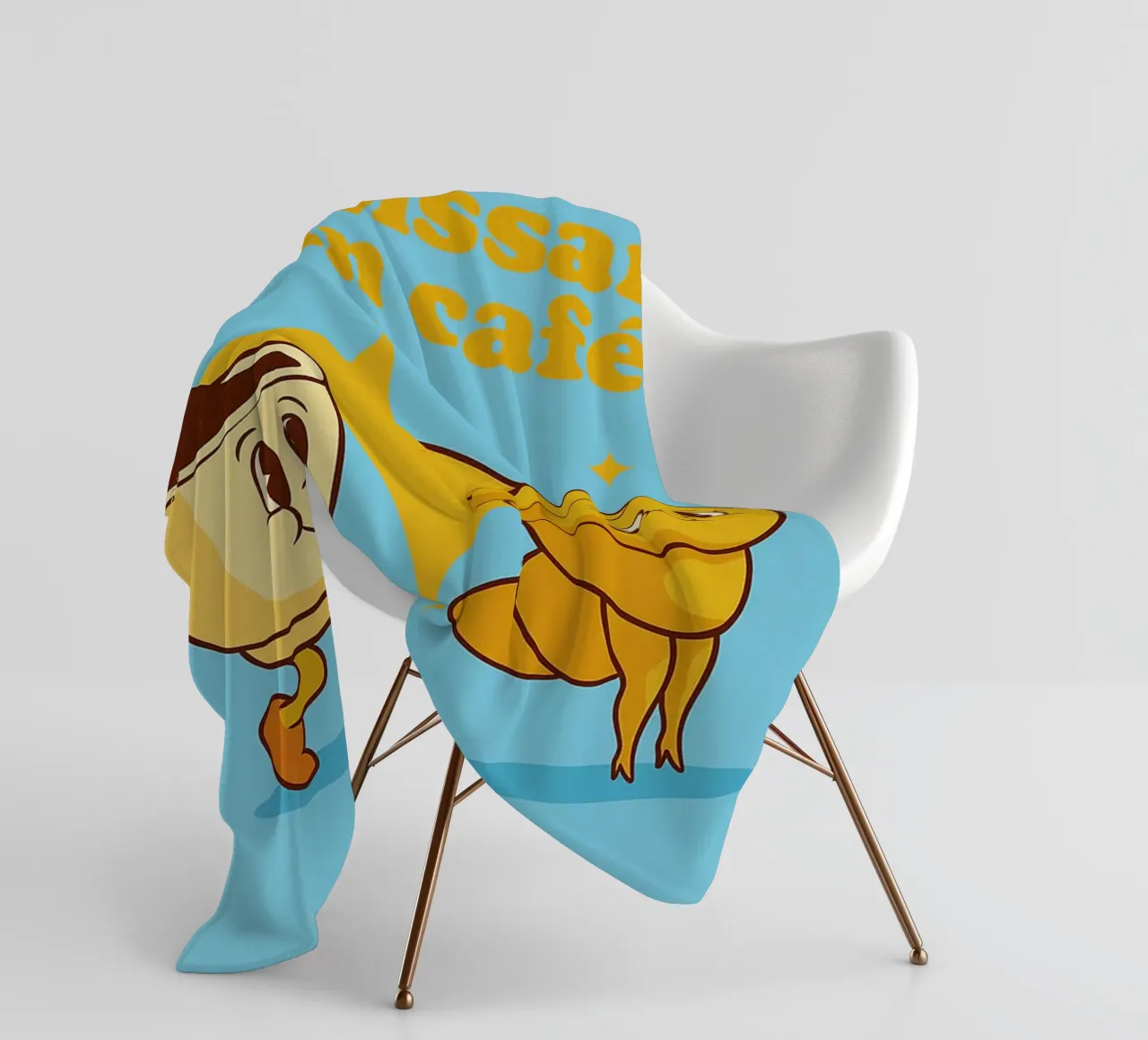 un croissant e un caffè coperta in pile da oneone