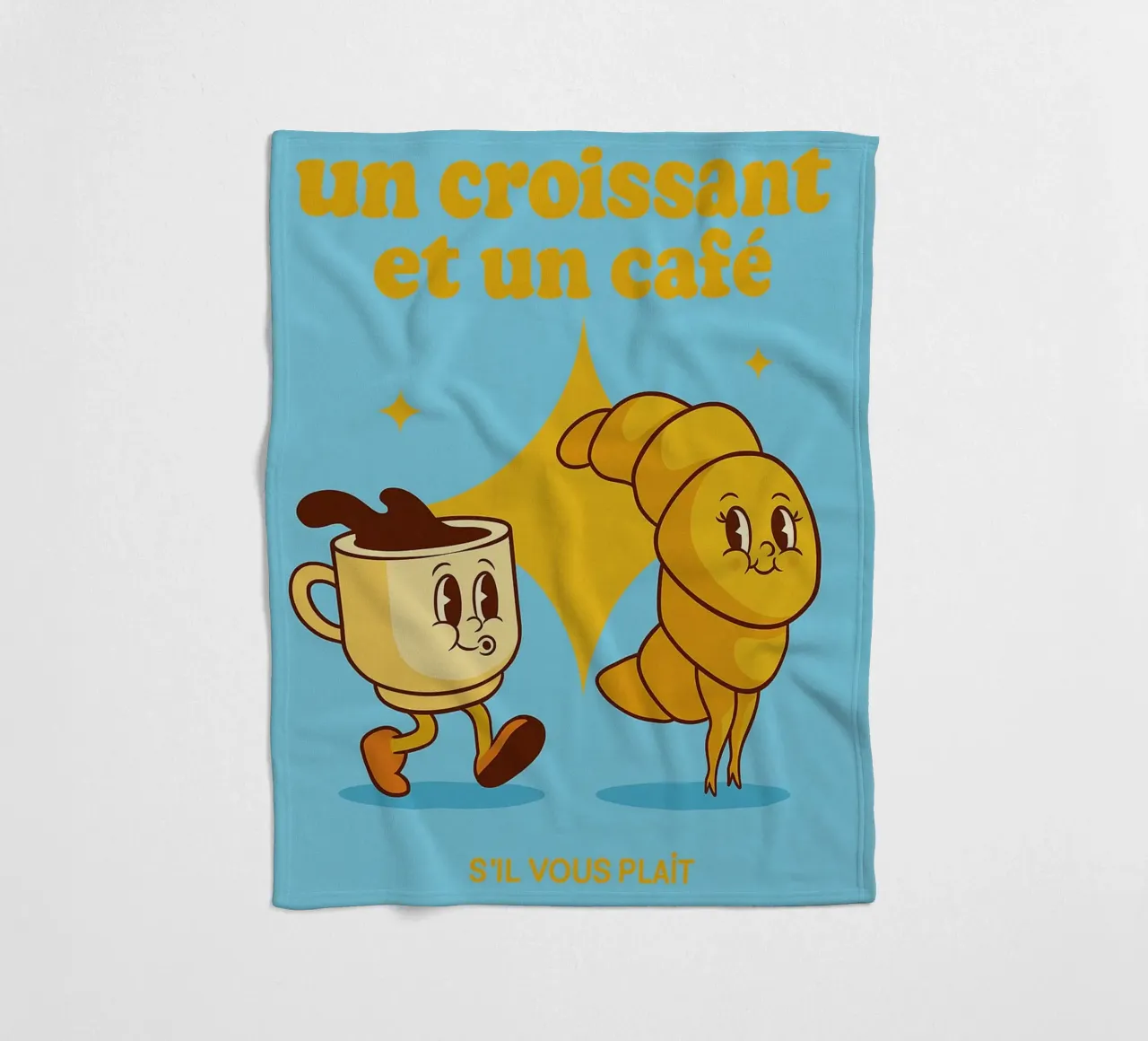 un croissant e un caffè coperta in pile da oneone