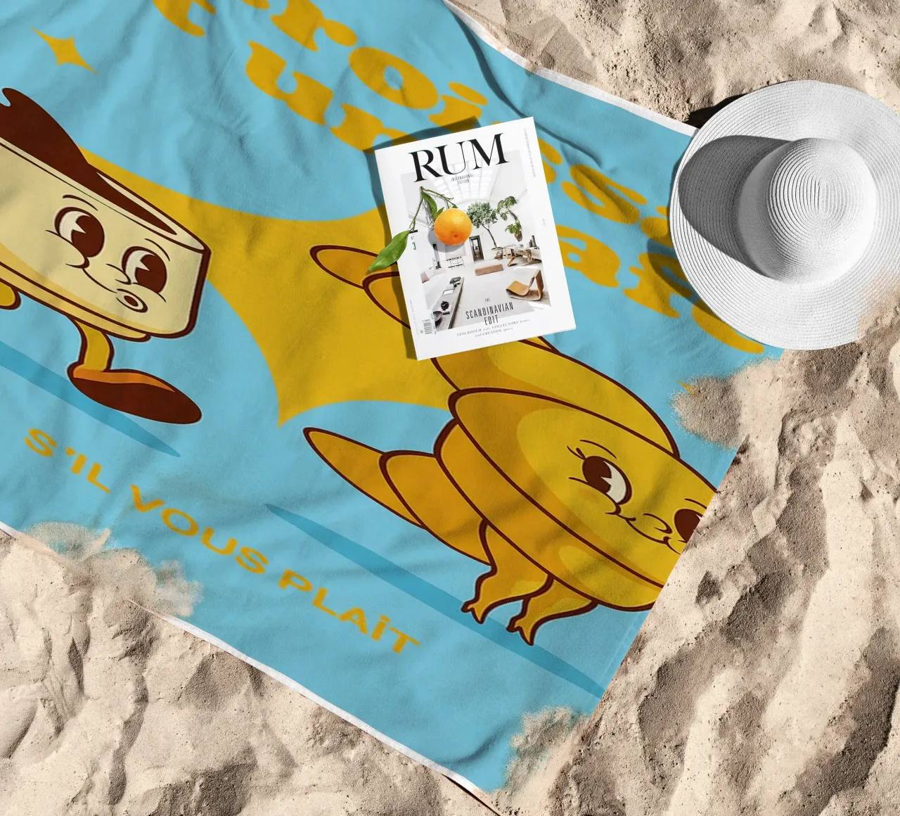 un croissant e un caffè telo mare da oneone