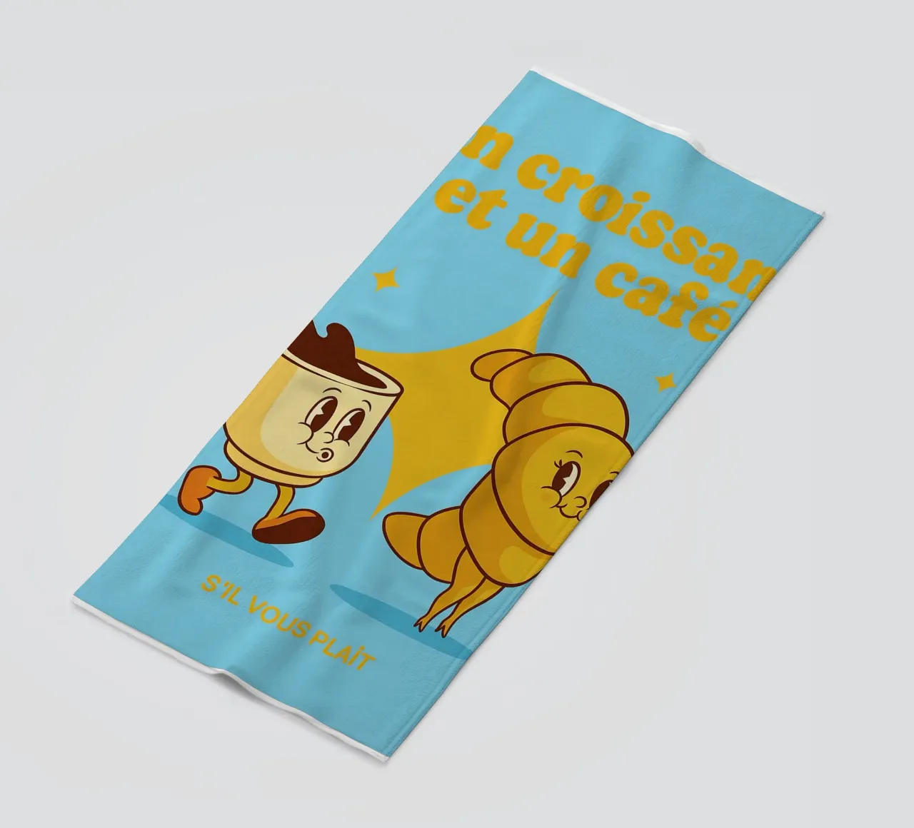 un croissant e un caffè telo mare da oneone