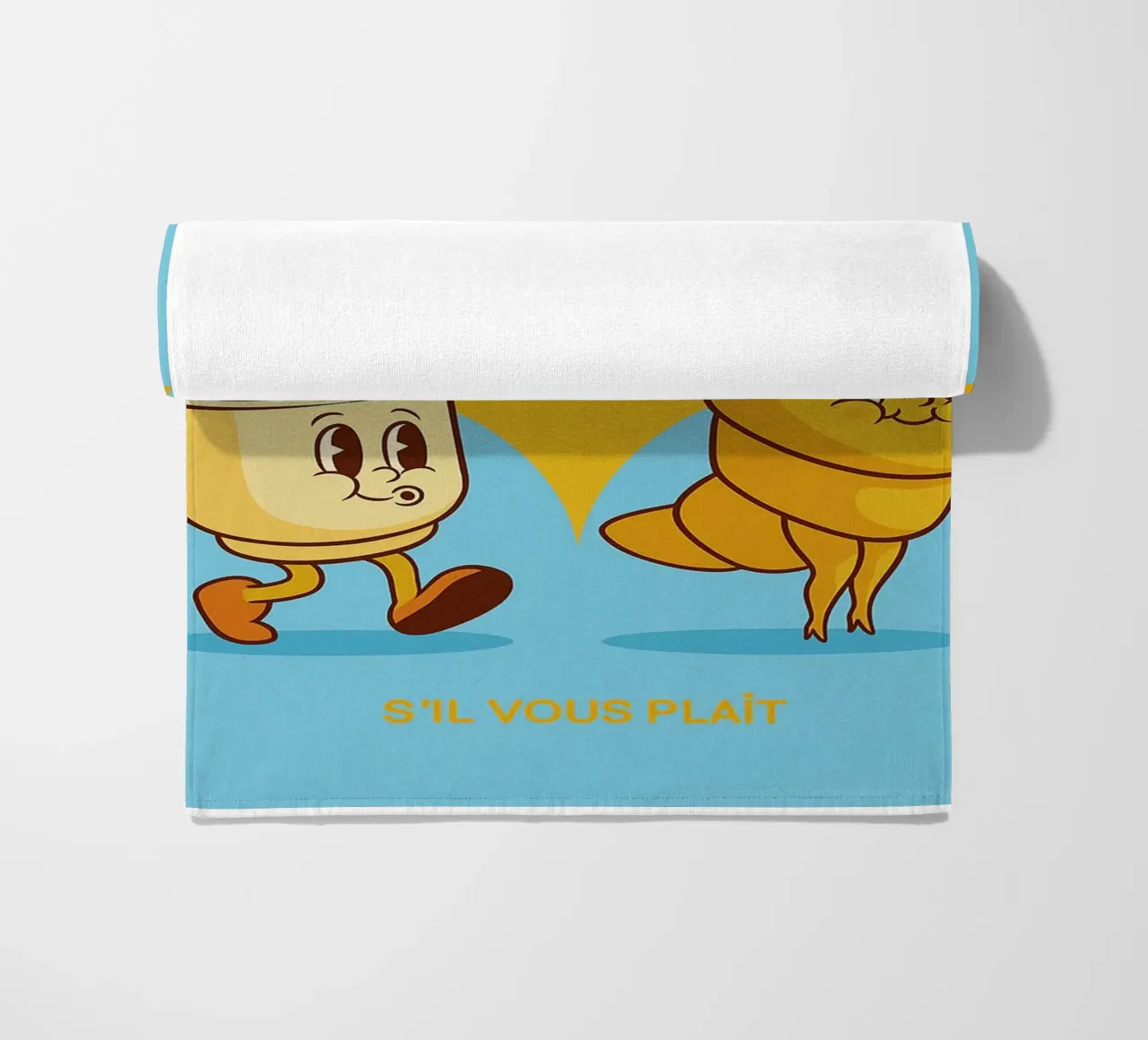 un croissant e un caffè telo mare da oneone