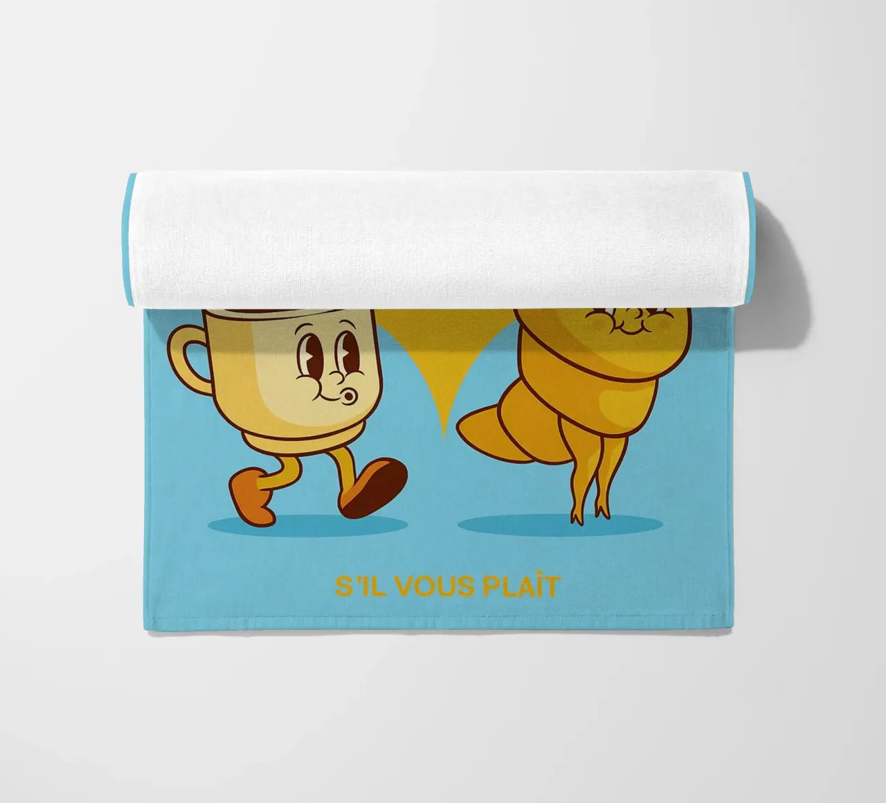 un croissant e un caffè telo mare da oneone