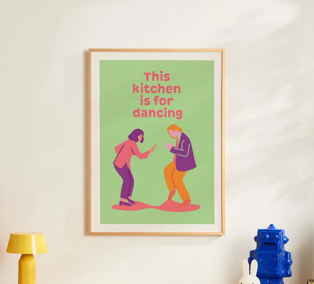 questa cucina è per ballare poster con telaio in alluminio da oneone