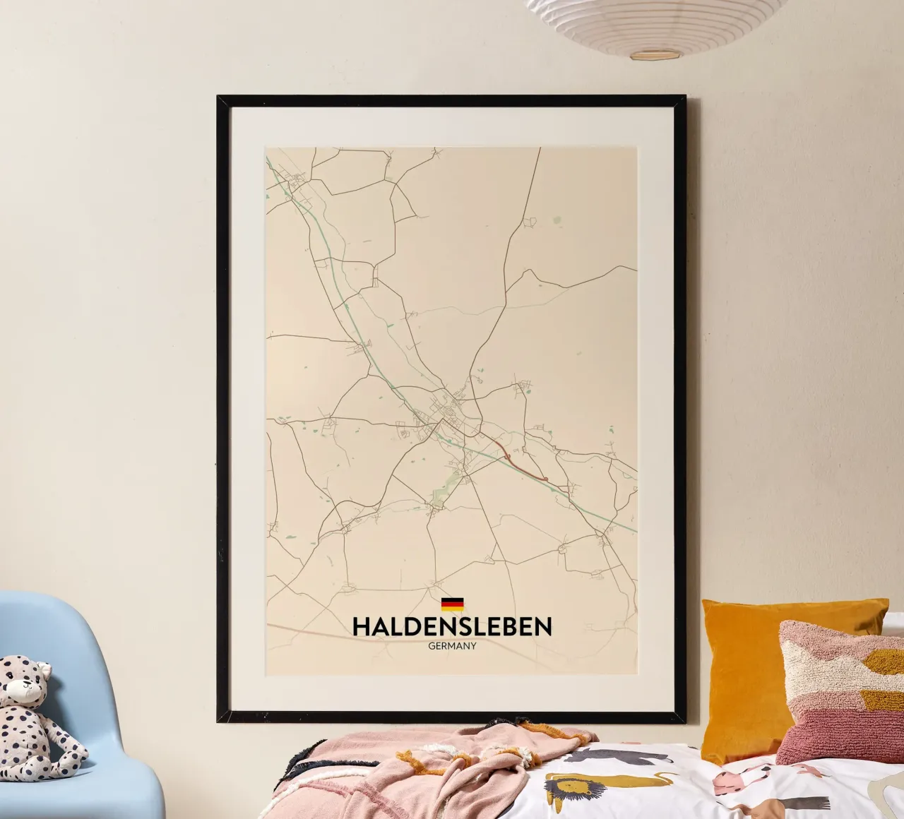 Haldensleben DE poster con telaio in legno da Rick Thompson