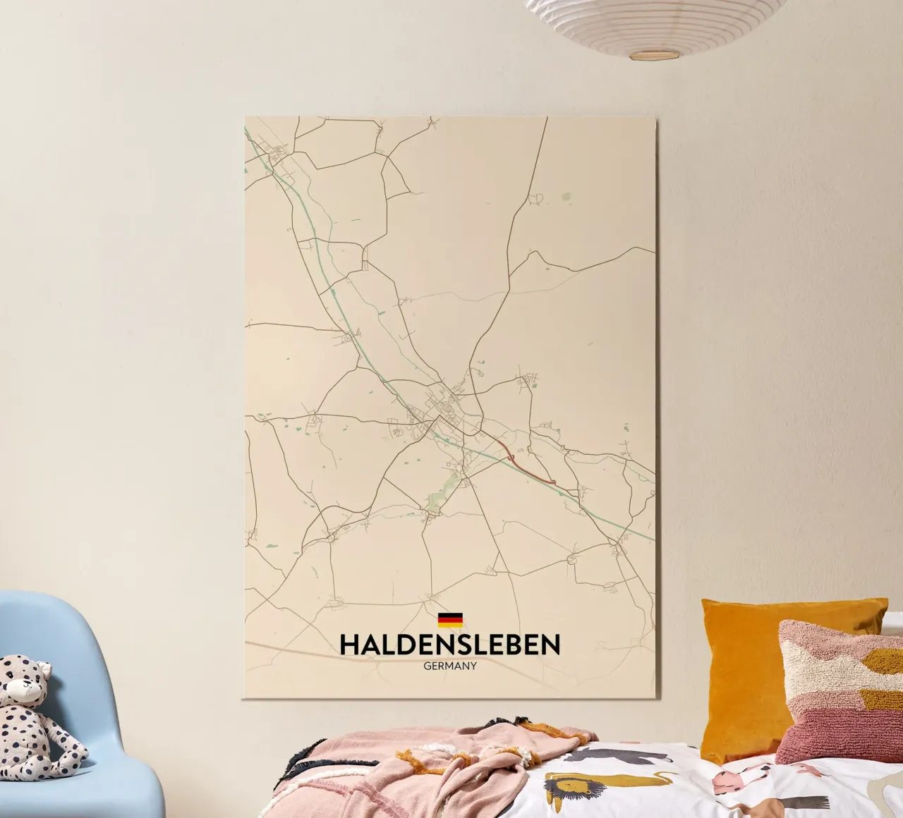 Haldensleben DE poster con telaio in legno da Rick Thompson