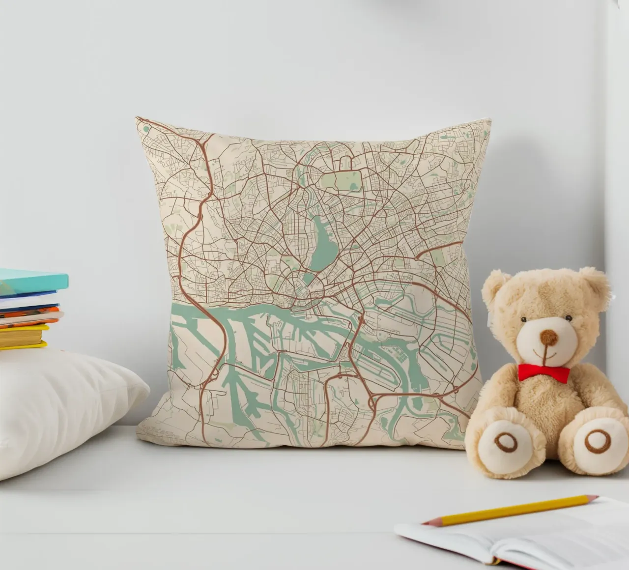 Hamburg DE decorative cushion by Rick Thompson