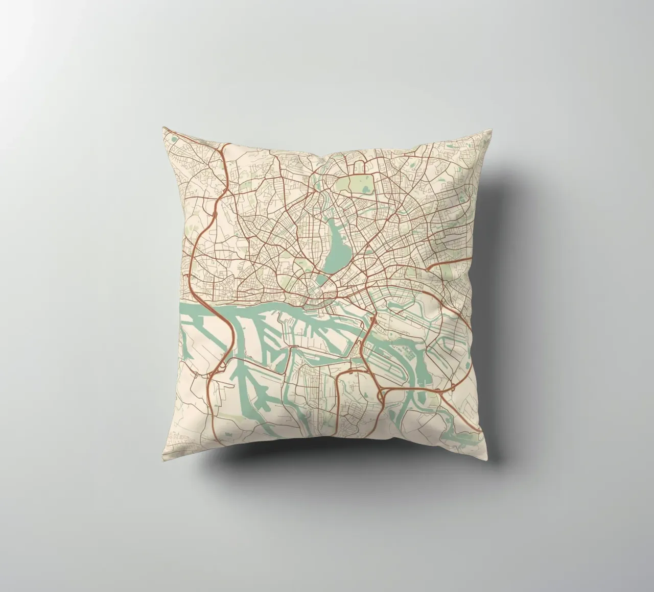 Hamburg DE decorative cushion by Rick Thompson
